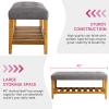 Acme Charla Bench in Gray and Oak view 3