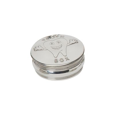 Edwin Blyde & Co Children's Tooth Design Trinket Box, 50 mm, Pewter 7.5 x 7.5 x 3 cm
