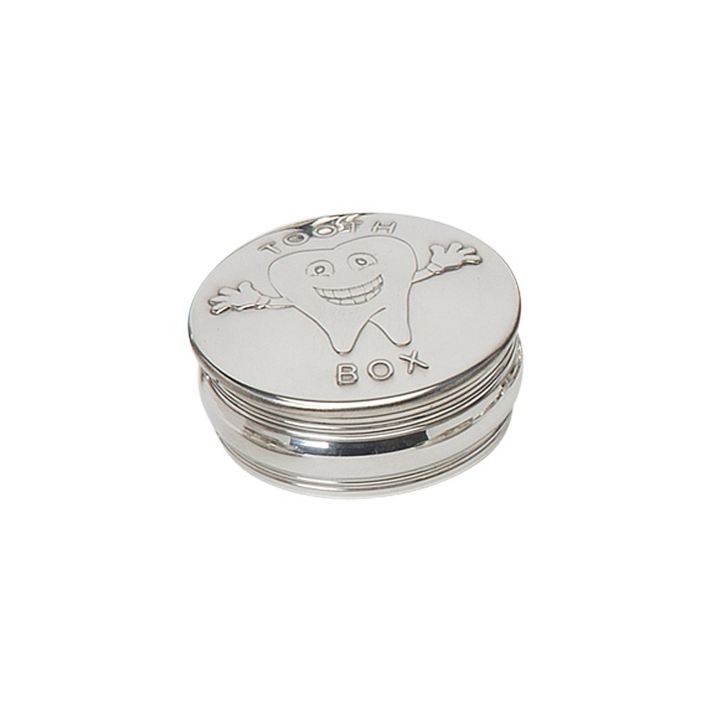 Edwin Blyde & Co Children's Tooth Design Trinket Box, 50 mm, Pewter 7.5 x 7.5 x 3 cm