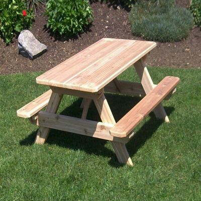 A & L Furniture Kid's Table Without Hole, Gray Stain