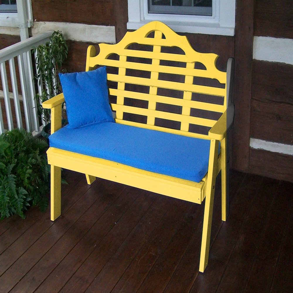A & L Furniture Poly Marlboro Garden Bench, lemon Yellow