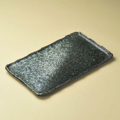  Biedro Kiln Changeable 13.3 Long Angle Plate (Shigaraki Pottery) 15.7 x 9.4 x 1.0 inches (40 x 24 x 2.5 cm), 6.6 oz (1980 g), Long Angle Plate | Restaurant, Stylish, Tableware, Commercial Use