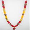Crafts of India Red and Yellow Satin Ribbon Artificial Floral Garland Decorated with Motifs and Decorative Embellishments view 1