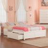 AFI Concord Queen Size Platform Bed with Footboard & Storage Drawers in White view 1