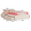 AFI Concord Queen Size Platform Bed with Footboard & Storage Drawers in White view 2