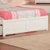 AFI Concord Queen Size Platform Bed with Footboard & Storage Drawers in White view 4