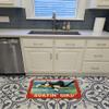 Caroline's Treasures 6051RUG Black and White Cat Surfin Bird Machine Washable Memory Foam Mat, Bathroom Rug, Non-Slip Bath Mat, Durable Thick Washable Rugs for Kitchen, Bathroom Quick Dry, Decorative view 3