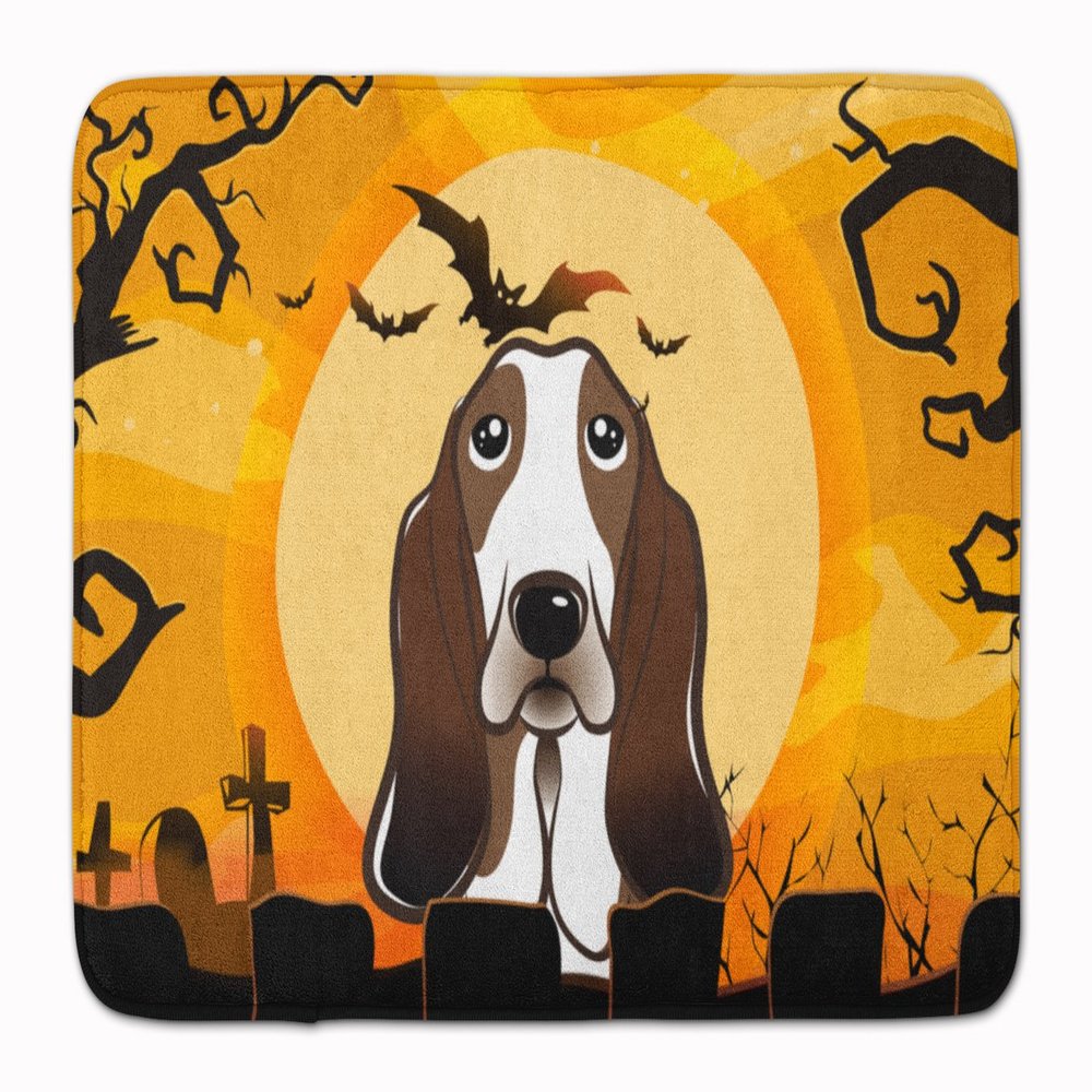 Caroline's Treasures BB1801RUG Halloween Basset Hound Floor Mat, 19" x 27", Multicolor