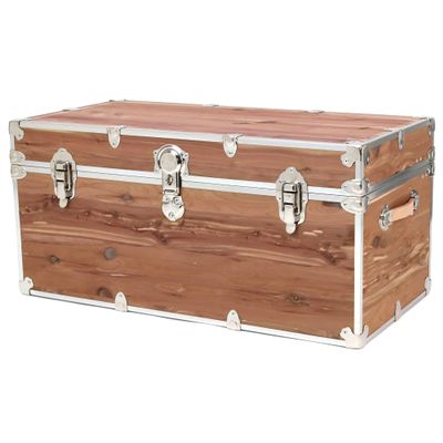 Rhino Trunk & Case Knotty Cedar Chest  Large Storage Box, Coffee Table, End of Bed Trunk or Entryway Storage Bench  32"x18"x14" USA-Made, Furniture Grade, Heirloom Aesthetic  Strong and Secure