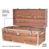 Rhino Trunk & Case Knotty Cedar Chest  Large Storage Box, Coffee Table, End of Bed Trunk or Entryway Storage Bench  32"x18"x14" USA-Made, Furniture Grade, Heirloom Aesthetic  Strong and Secure view 3