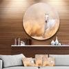 Designart MT6469-C23 Wall Art-Disc of 23 inch, 23'' H x 23'' W x 1'' D 1P, Tan/White view 2