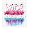 Ambesonne Animal Shower Curtain, Flamingos Love Birds Feather Romance Brushstroke Splash Watercolor Effect, Cloth Fabric Bathroom Decor Set with Hooks, 69" W x 84" L, Pink Blue Purple view 2