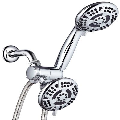 AquaDance High Pressure 3-way Twin Shower Combo Lets You Enjoy Two 4.15" 6-Setting Showers Separately or Together! Officially Independently Tested to Meet Strict US Quality & Performance Standards!