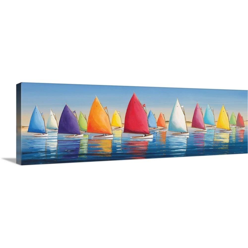 CANVAS ON DEMAND Flying Colors Canvas Wall Art Print by Sally Caldwell Fisher, Home Decor, Artwork,36" x12in