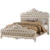 Acme Chantelle Queen Bed in Rose Gold PU & Pearl White view 1