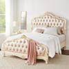 Acme Chantelle Queen Bed in Rose Gold PU & Pearl White view 2