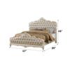 Acme Chantelle Queen Bed in Rose Gold PU & Pearl White view 3