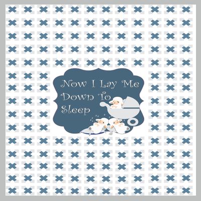 Posh Ultra Soft Fleece Now I Lay Me Down To Sleep Blanket 30 inch x 40 inch White, Blue and Gray
