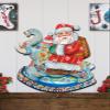 Designocracy Santa on Elephant Wooden Dcor, Door Handger view 2