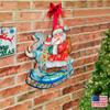Designocracy Santa on Elephant Wooden Dcor, Door Handger view 3