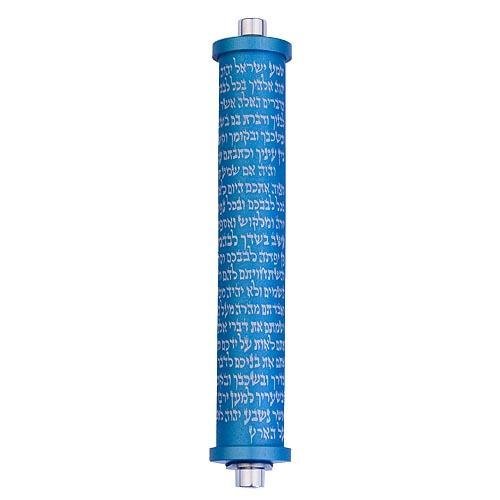 Baltinester Agayof Medium Shema Inscribed Mezuzah 2.5 x 15cm - Teal