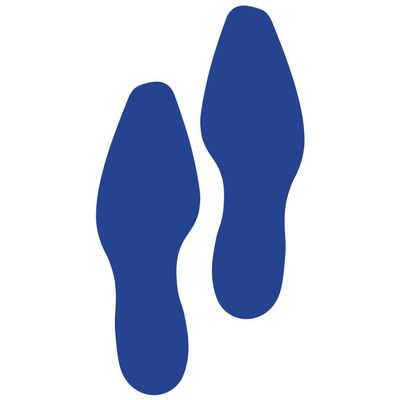 LiteMark 9 Inch Blue Dress Shoe Print Decal Stickers with Matte Finish Removable Adhesive Ideal for Floors, Events, Homes, Stores, Parties - Set of 12 (6 Pairs)