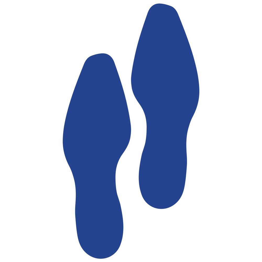 LiteMark 9 Inch Blue Dress Shoe Print Decal Stickers with Matte Finish Removable Adhesive Ideal for Floors, Events, Homes, Stores, Parties - Set of 12 (6 Pairs)
