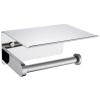 APLusee Polished Chrome Toilet Paper Holder with Phone Shelf, Wall Mounted view 1