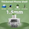 APLusee Polished Chrome Toilet Paper Holder with Phone Shelf, Wall Mounted view 4