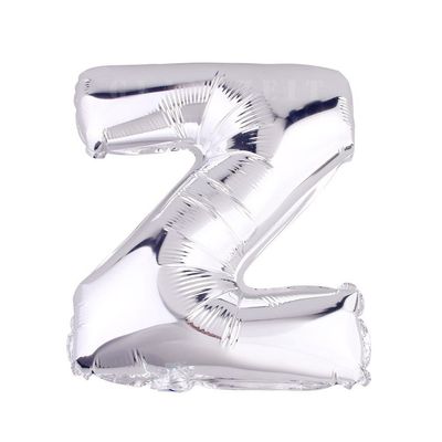 Glanzzeit 32 Inch Silver Foil Balloons Letters A to Z Numbers 0 to 9 Wedding Holiday Birthday Party Decoration (Letter Z)