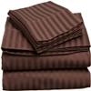 LaxLinen 100% Egyptian Cotton 4 PCs Bed Sheet Set (+24 Inch) Extra Deep Pocket California/King-Cal King, Chocolate Stripe 600 Thread Count view 2