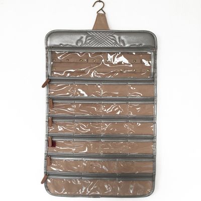 Angelina's Palace Brac Jewelry Hanger Organizer home storage hanger and travel organizer rollup with detachable holders and cover protection (Memory Pewter)
