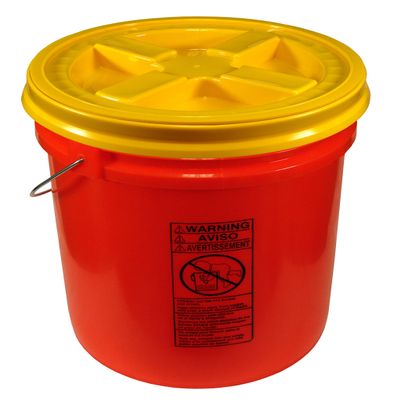 Orange 5 Gallon 90 mil Bucket with Gamma Seal Lid (Yellow)