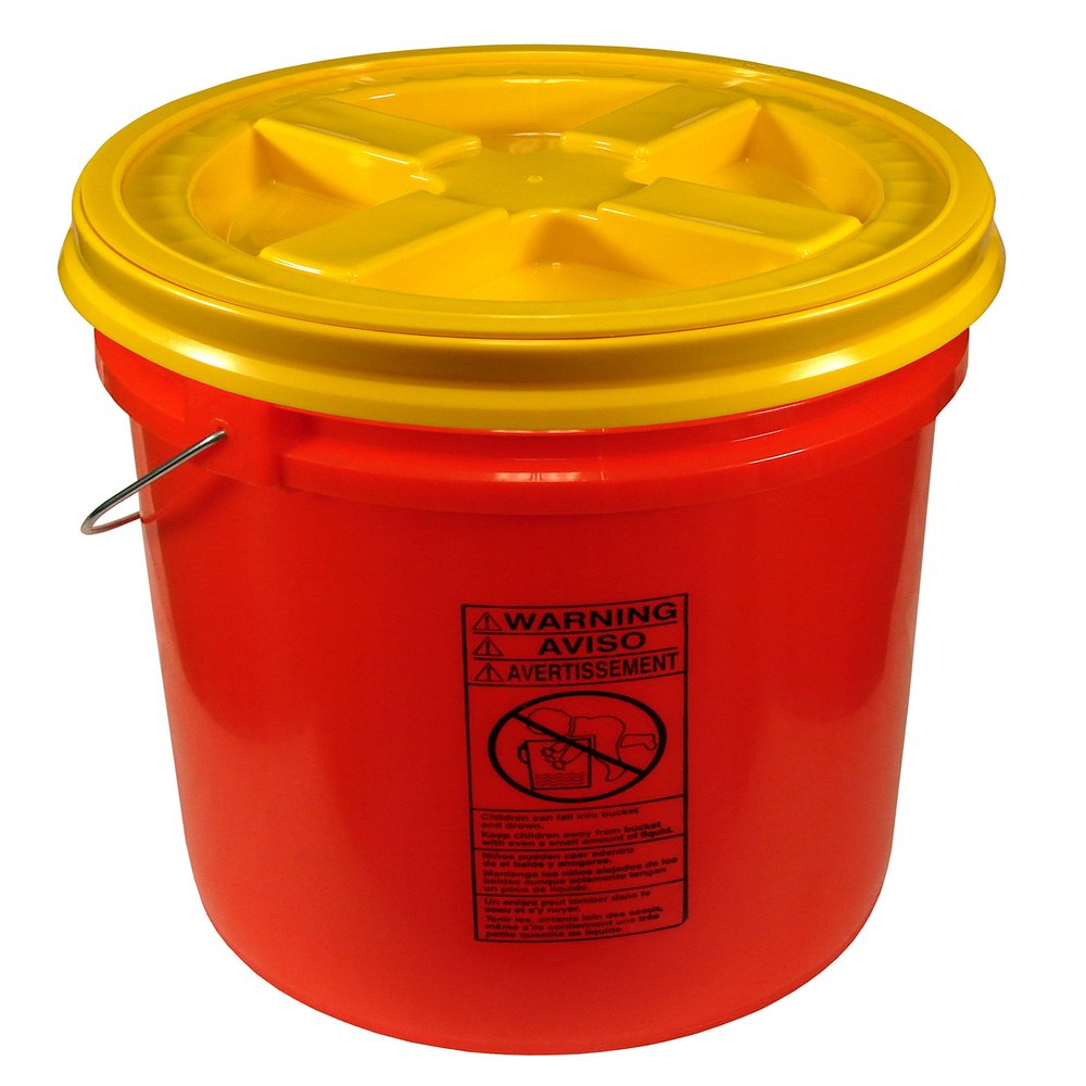 Orange 5 Gallon 90 mil Bucket with Gamma Seal Lid (Yellow)