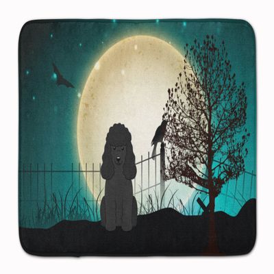 Caroline's Treasures BB2261RUG Halloween Scary Poodle Black Machine Washable Memory Foam Mat, Bathroom Rug, Non-Slip Bath Mat, Durable Thick Washable Rugs for Kitchen, Bathroom Quick Dry, Decorative A
