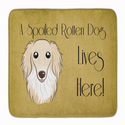 Caroline's Treasures BB1460RUG Longhair Creme Dachshund Spoiled Dog Lives Here Machine Washable Memory Foam Mat, Bathroom Rug, Non-Slip Bath Mat, Durable Thick Washable Rugs for Kitchen, Bathroom Quic