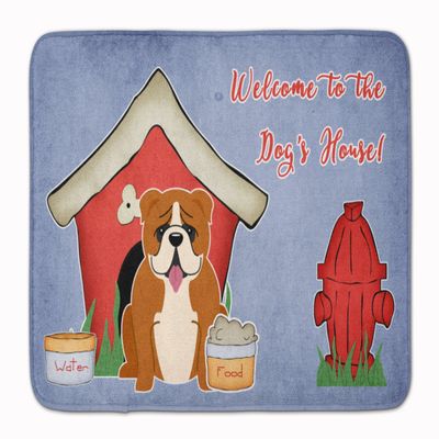 Caroline's Treasures BB2874RUG Dog House English Bulldog Red White Floor Mat, 19" x 27", Multicolor