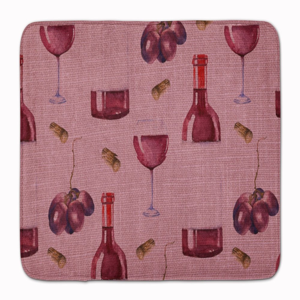 Caroline's Treasures BB5195RUG Red Wine on Linen Floor Mat, Multicolor, 19" H x 27" W
