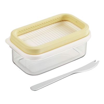 Akebono Premium Butter Case Cutter and Butter Knife set, made in Japan, wire cutter plates for 5g butter pieces