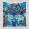 Ambesonne Ethnic Tapestry, Grunge Style Tree Pattern Mandala and Spiral Shapes Blurry Art, Wall Hanging for Bedroom Living Room Dorm Decor, 60" X 80", Turquoise Brown view 1