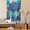 Ambesonne Ethnic Tapestry, Grunge Style Tree Pattern Mandala and Spiral Shapes Blurry Art, Wall Hanging for Bedroom Living Room Dorm Decor, 60" X 80", Turquoise Brown view 2