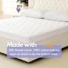 Down Etc Hotel Waterproof Mattress Pad Lily Pads 100% Cotton Twill Diamond Quilted Bed Protector with Fitted Skirt, Queen Size, White view 3