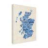 Wrapped Canvas Wall Art - Michael Tompsett 'Scotland Typography Text Map 2' Wall Art for Living Room, Bedroom, or Office Dcor - 18x24 view 1