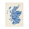Wrapped Canvas Wall Art - Michael Tompsett 'Scotland Typography Text Map 2' Wall Art for Living Room, Bedroom, or Office Dcor - 18x24 view 2