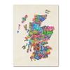 Trademark Fine Art Scotland Typography Text Map by Michael Tompsett, 18x24-Inch view 1