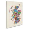 Trademark Fine Art Scotland Typography Text Map by Michael Tompsett, 18x24-Inch view 2