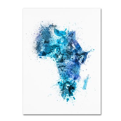 Trademark Fine Art Paint Splashes Map of Africa by Michael Tompsett, 18x24-Inch