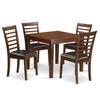 East West Furniture OXML5-MAH-LC 5 Piece Modern Dining Table Set Includes a Square Wooden Table and 4 Faux Leather Kitchen Dining Chairs, 36x36 Inch, Mahogany view 1