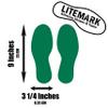 LiteMark Floor Vinyl Decals Footprint Stickers line up Stickers for Classroom Floor, Offices, Dance, Events Durable Gloss Finish Spot Markers, Green, 9 Inch, Pack of 12 Pcs (6 Pairs) view 2