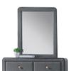 Acme Valda Rectangular Upholstered Mirror in Light Gray Fabric view 1